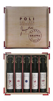 お取り寄せ品 ポリ(サッシカイア・グラッパ) ベビーパック木箱入り100ml×5