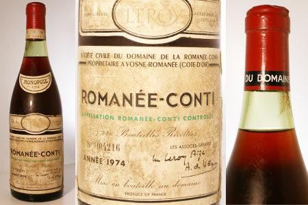 DRC ロマネ・コンティ 1974 限定1本 88,0000円(924,000円税込)